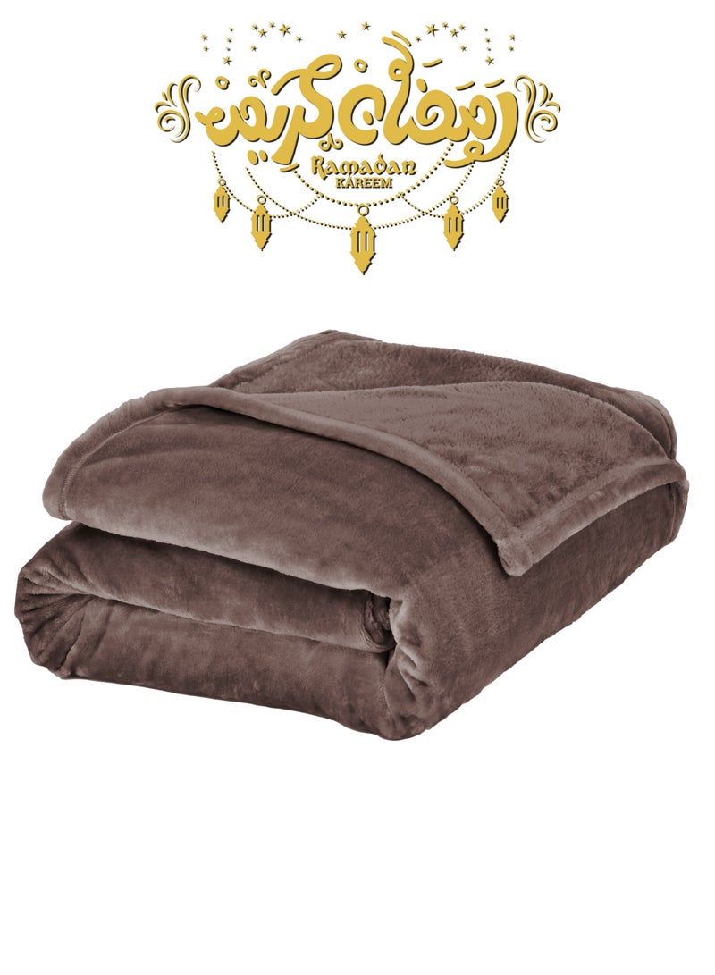 Master Home Textile بطانية مخملية خفيفة الوزن، سلسلة مورا، 350 جرامًا للمتر المربع، مقاس مفرد 230 × 170 سم، بطانية صوف فائقة النعومة لجميع المواسم، بطانية سرير وأريكة - Image 1